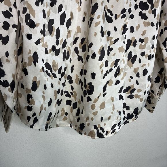 Rails Rebel Abstract Animal Print Silk Button Up Blouse S - Picture 10 of 11